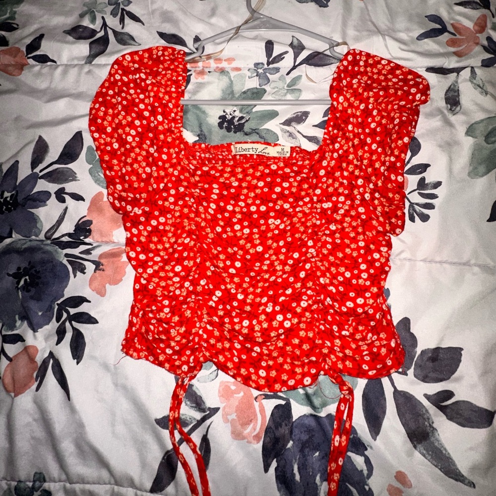 Orange/red cropped top